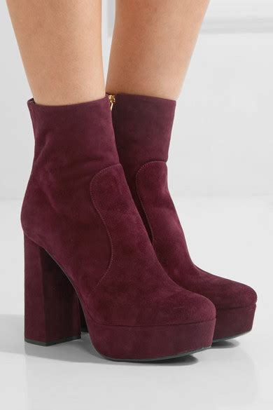 net a porter prada suede boots|Prada platform boots.